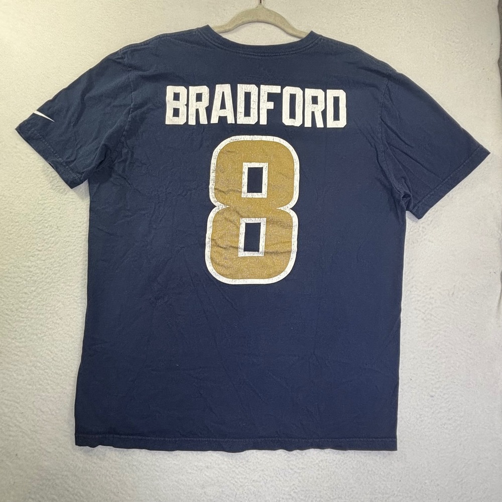 Nike St. Louis Rams Sam Bradford 8 Player T-Shirt Navy Blue XL